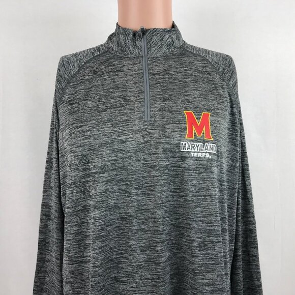 Maryland Terrapins Jacket Mens L Under Armour Heat Gear Quarter Zip NCAA College - Picture 1 of 5